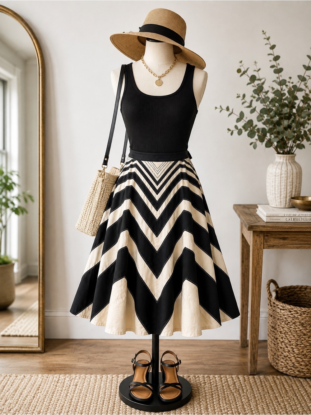 Anthropologie meadow rue Chevron A-Line Midi tulle Skirt 6 - Picture 2 of 7
